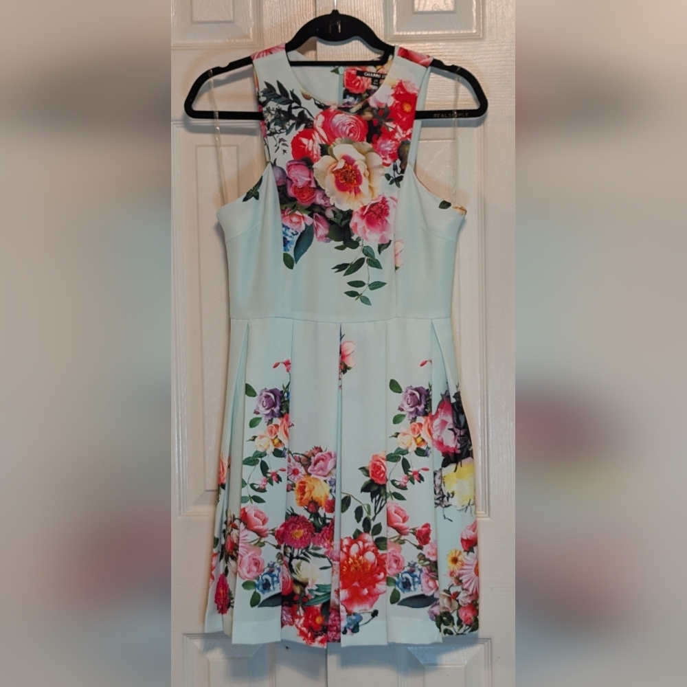 Gianni Bini Sleeveless Pleated Floral Dress - Picture 2 of 8